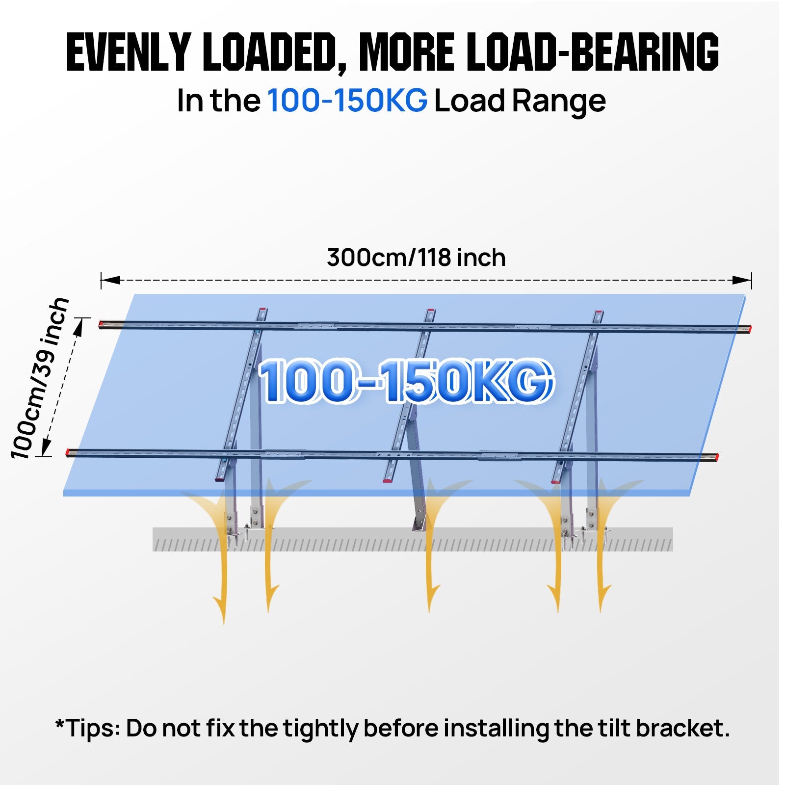 Upgraded Adjustable Multi-Piece Solar Panel Mounting Brackets for 1-4 Pieces of 200W 300W 400W Solar Panels