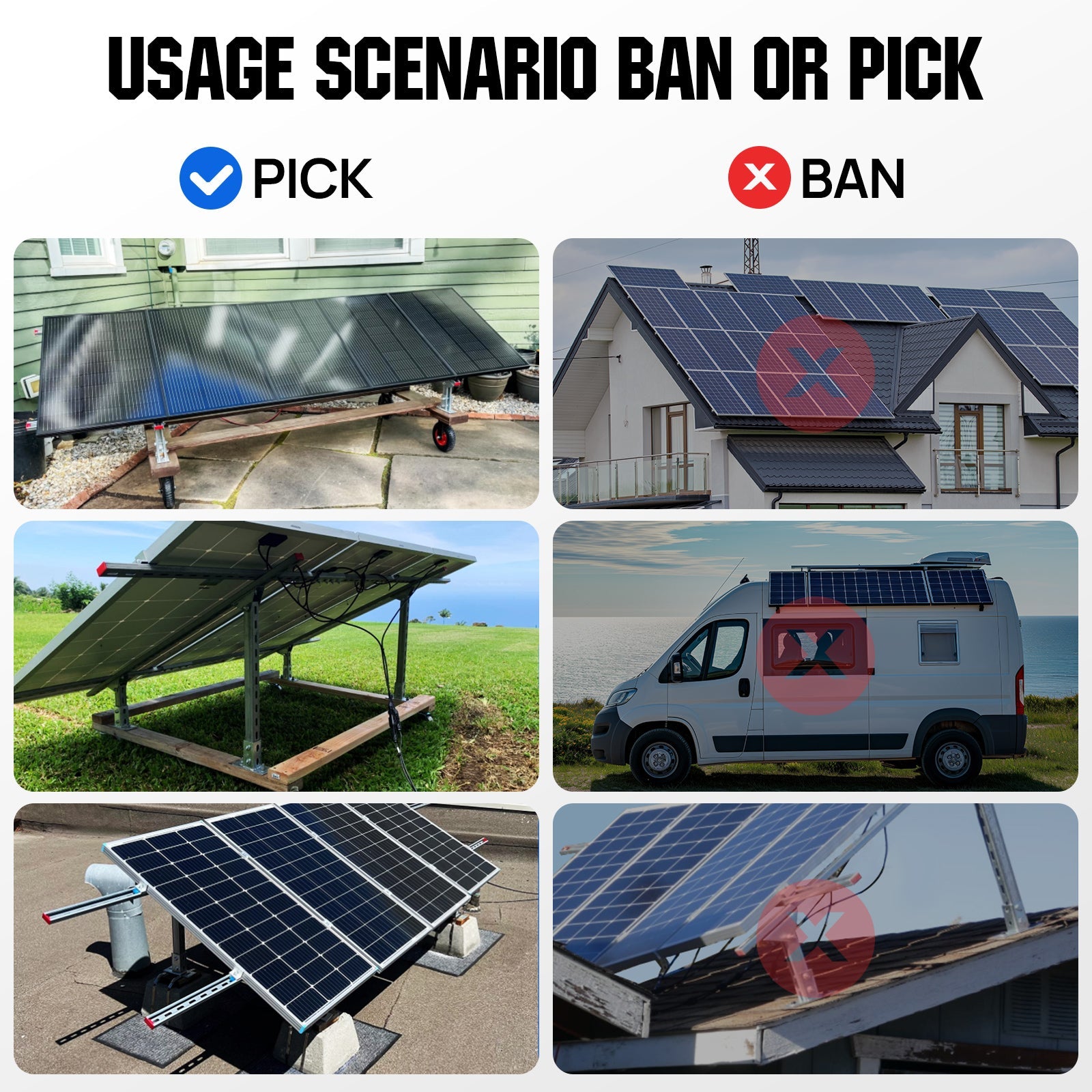 Updated Adjustable Multi-Piece Solar Panel Mounting Brackets for 5-8 Pieces of 200W 300W 400W Solar Panels